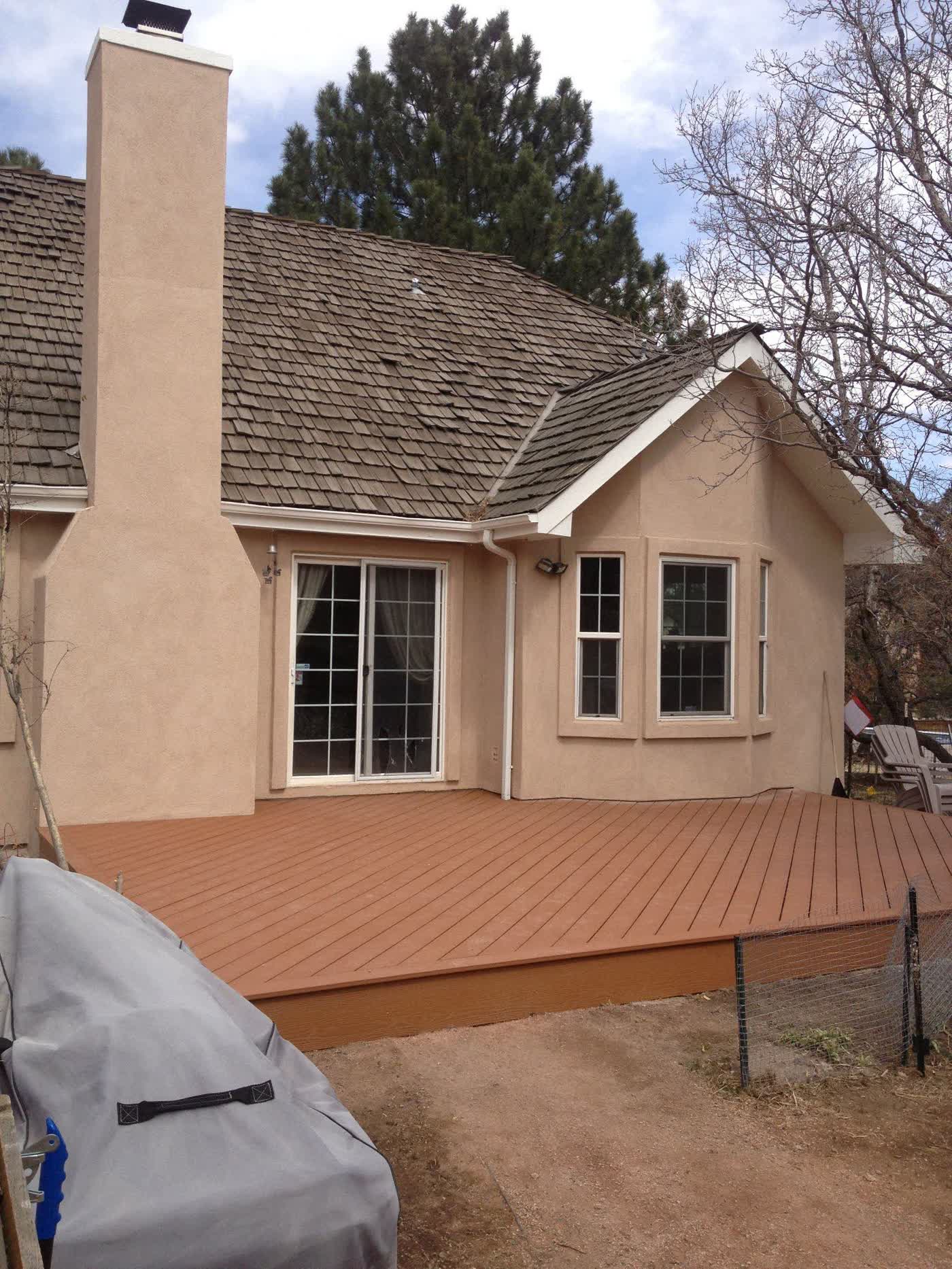 Stained and sealed deck boards on a Front Range property